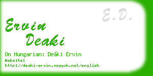 ervin deaki business card