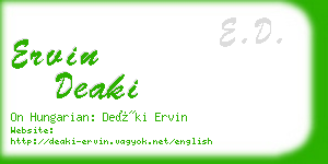 ervin deaki business card